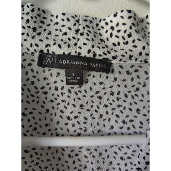 ADRIANNA PAPELL Womens Wrap Long‎ Sleeve Top White/Black Size Small - Picture 3 of 4